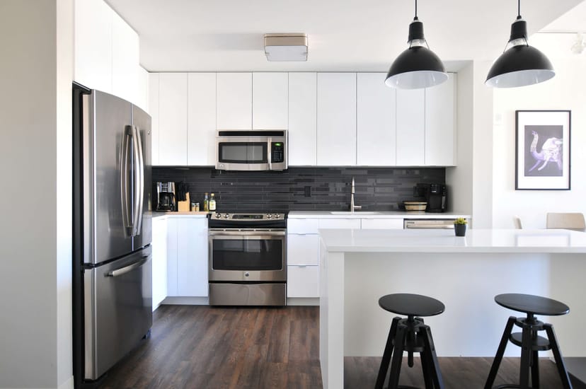 A minimalist dining area cleaned bi-weekly